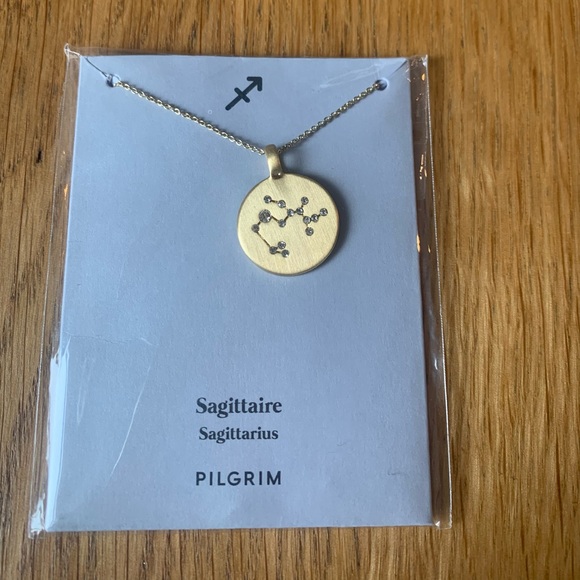 Pilgrim Jewelry - Pilgrim Star Sign Necklace/ Sagittarius Gold Plated Crystal Pendant Necklace